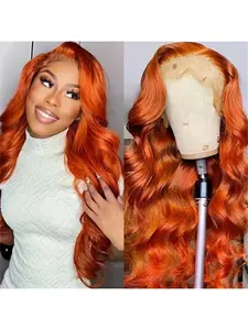 Ginger Wig Real Human Hair 5X5 HD Lace Frontal Wigs Human Hair Body Wave Curl ginger lace front wigs Human Hair Pre Plucked 200% High Density 350# Ginger Orange Colored Wigs for Women