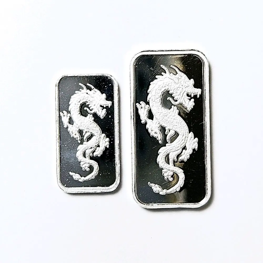 Dragon 1 & 2.5 Grams Silver Charm Bar
