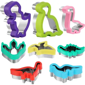 Dinosaur Cookie Cutters Set - Stainless Steel Shaped Cookie Candy  Cutters Molds for DIY, Kitchen, Baking,  Dinosaur Theme Birthday Party Supplies Favors (8pack)
