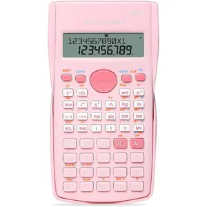 deli Pink Scientific Calculator, 2 Line Cute Calculator Scientific Math Calculator for Students Algebra Geometry Basic Caculator for Middle and High School Students College School Supplies, Small