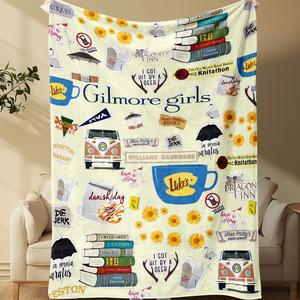 gilmore girls pattern napping blanket, 1 count soft warm throw blanket, air-conditioned room blanket, warm nap blanket for home & office & travel, halloween decor
