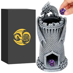 Fantastic Dragon Climbing Castle Resin Dice Tower, Durable Indoor Entertainment Tabletop Role-playing Game DND Dice Accessory, Board Game Dice Tower for Room Tabletop Decoration Ornaments （not include dices）