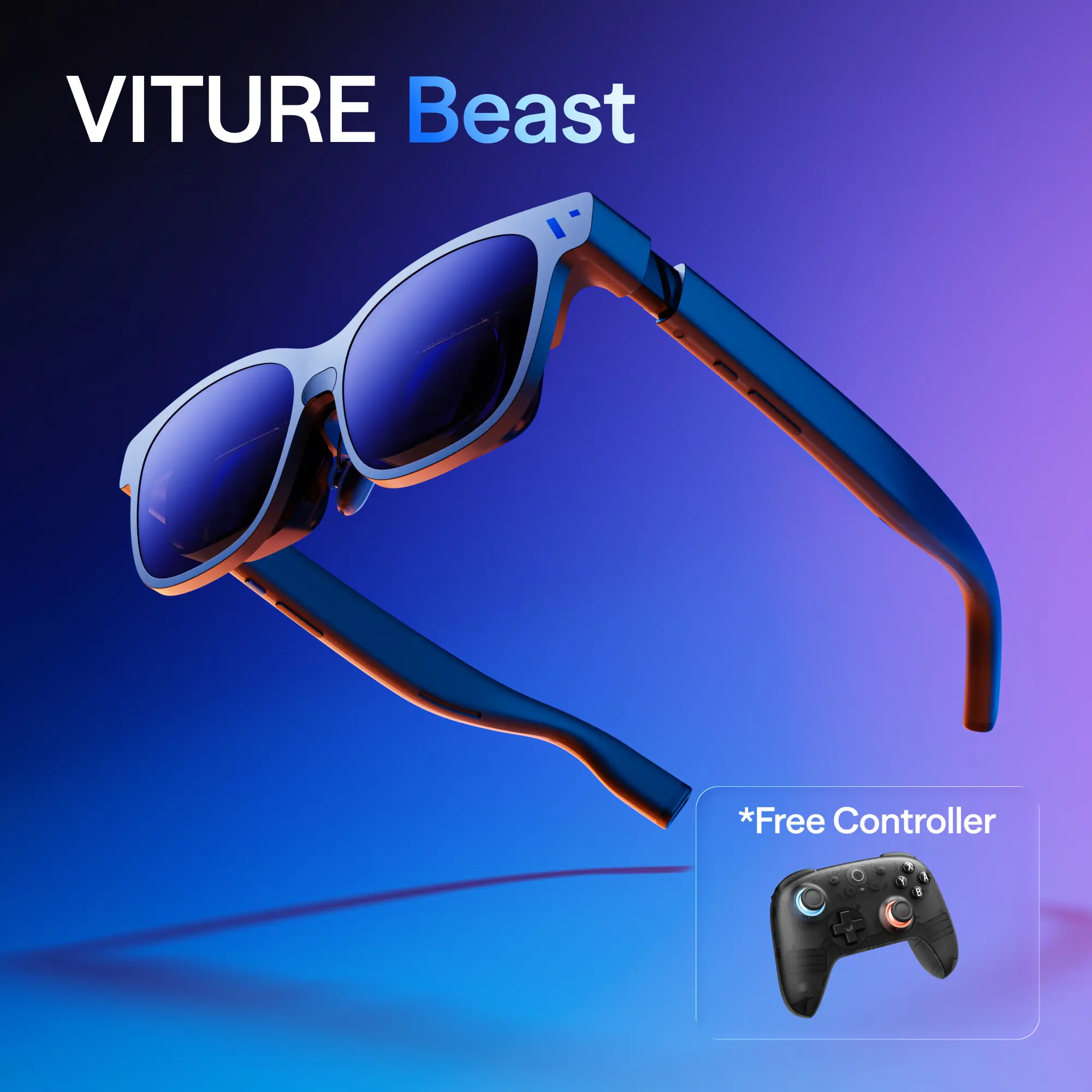 VITURE Beast AR Glasses,XR Glasses,Smart glasses: Biggest. Brightest. Smartest. 174" 1200p 58° FOV, Built-in VisionPair 3DoF, Dynamic Dimming, Harman Audio, for iPhone, Android, Mac, PC, Switch 2 tiktokshopbacktoschool