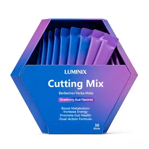 LUMINIX Cutting Drink Mix-Edible Fitness -Strawberry Açaí Flavor 30 Servings,Berberine.Chromium.Magnesium,Healthcare Dietary Supplement for Fitness -Yerba Mate