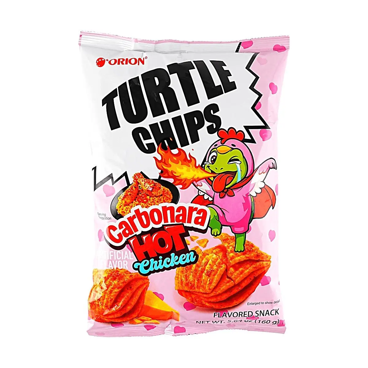 ORION Turtle Chips Korea - Creamy Bacon & Spicy Turkey Flavor - 4 Layers Crispy Snack 160g - Korean Viral Snack Food