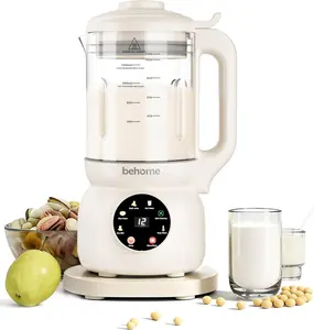 Behome  8-in-1 Nut Milk Maker w/ Glass Pitcher – No Soak Beans & Self-Cleaning, Perfect for Almond Oat Soy, Delay Start & Keep Warm, Dairy-Free Beverage Maker