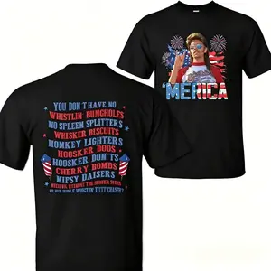 Joe Dirt Merica Fireworks Shirt, Party InThe USA 4th Of July Shirt, IndependenceDay Tee, 2 Sided Graphic Printed UnisexClassic Cotton T-shirts Womenswear Top,Menswear Top in all Sizes
