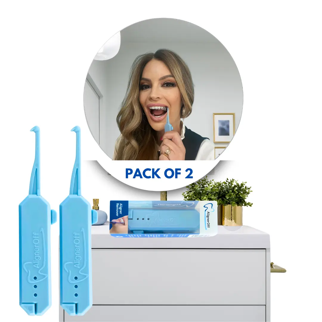2 Clear Aligner & Retainer Remover Tool – Compact, Retractable for Invisalign, Nightguards, Retainers, & SnapOn Veneers Orthodontic Tool Easy Removal imperfect teeth