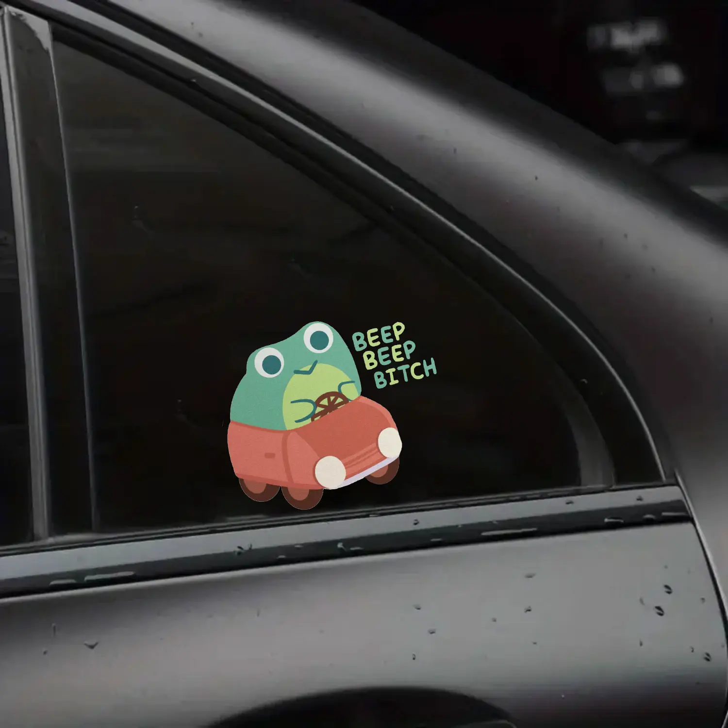 Beep Beep Frog Meme Sticker Funny Vinyl Decal Silly Humor Illustration for Laptop Water Bottle Car Tumbler Cute Gift Idea