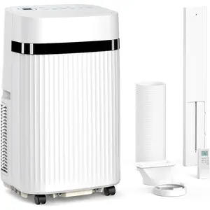 ZAFRO 12,000 BTU Portable Air Conditioners Cool Rooms up to 550 Sq.ft, 46dB Quiet, Portable AC with Cool&Fan&Dehumidifier&Sleep, Remote Control for Home/Office/Dorms, White