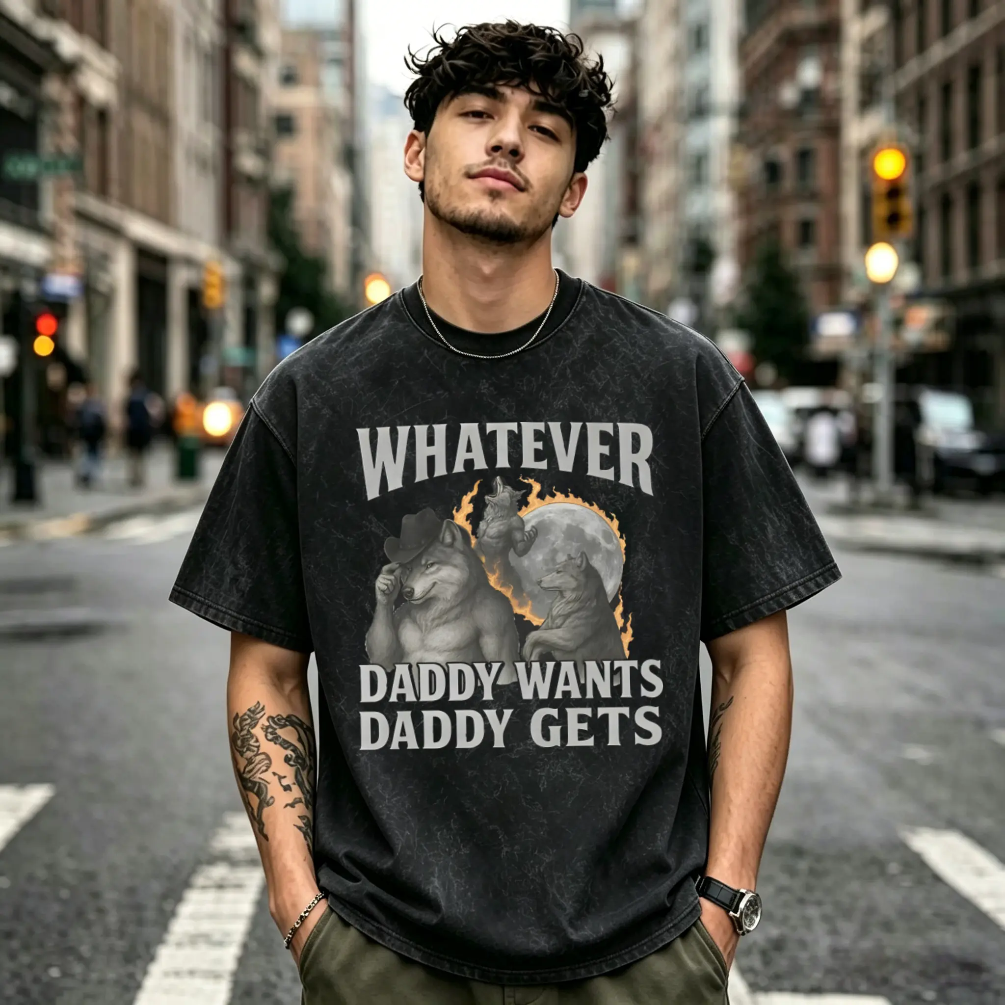 What Ever Daddy Wants Daddy Gets, werewolf memes, funny cringe shirt, funny meme shirt, meme shirt, offensive meme shirt, Gen Z Shirt(Hoodie)/(Sweatshirt)