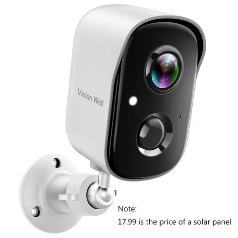 Vision Well Solar-Powered Wireless Battery Camera Security - 1080P HD Digital, Weatherproof Surveillance Cameras, WiFi with Spotlight, 2-Way Audio, Wall Mounted, AI Sensors, Micro SD Compatible, Easy Install, Smart Home Gadget, Batteries Included