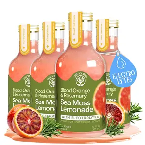 Blood Orange Rosemary Sea Moss Electrolyte Lemonade – Citrus Herbal Hydration Drink – Sea Moss & Electrolytes – 4 x 12 fl oz Bottles