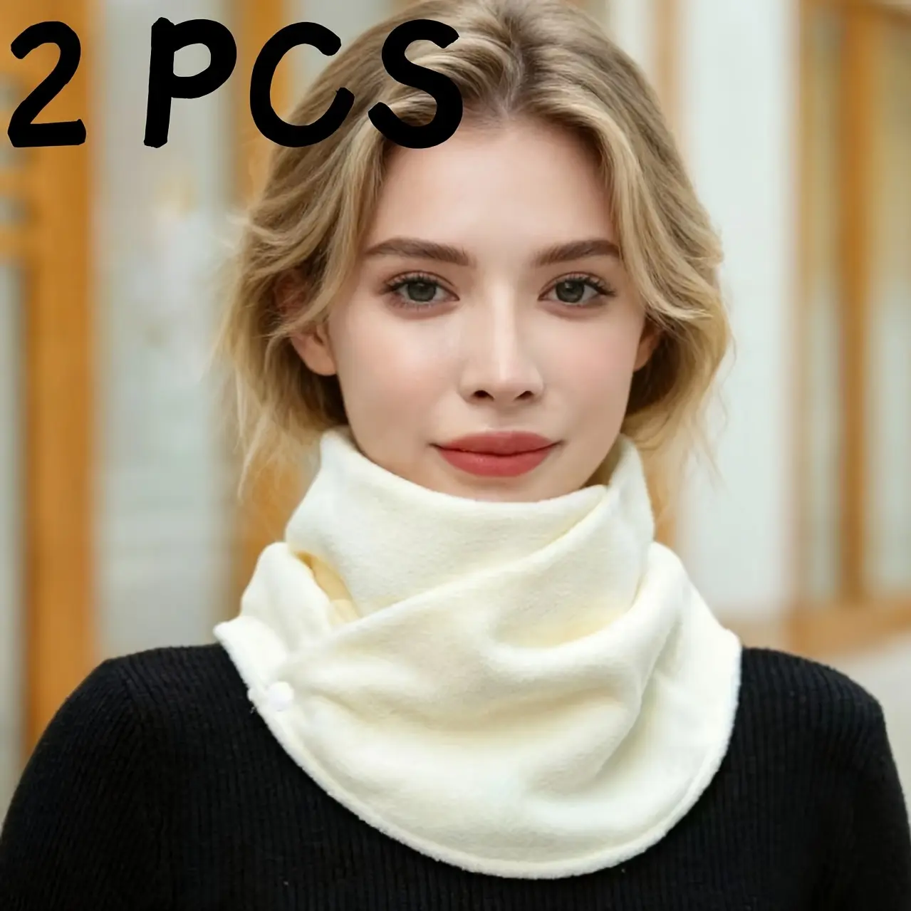 2-Pack Autumn Winter Fleece Thickened Warm Neck Warmer Women's Neck Warmer Soft Comfortable Neck Warmer Outdoor Casual Neck Warmer Men's Neck Warmer Couple's Neck Warmer Christmas Gift