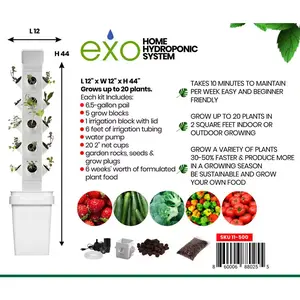 Vertical Hydroponic Garden Tower System Indoors and Out exo