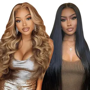 [Blend] YMSGIRL Buy 1 Get 1 Free Lace Front Wig – 180% Density, Transparent Lace, Blended Human Hair for a Natural Look #SummerVibes