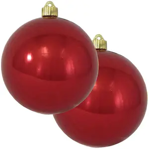 Christmas by Krebs Sonic Red 6 in Commercial Grade Shatterproof Christmas Ornament Ball Set of 2