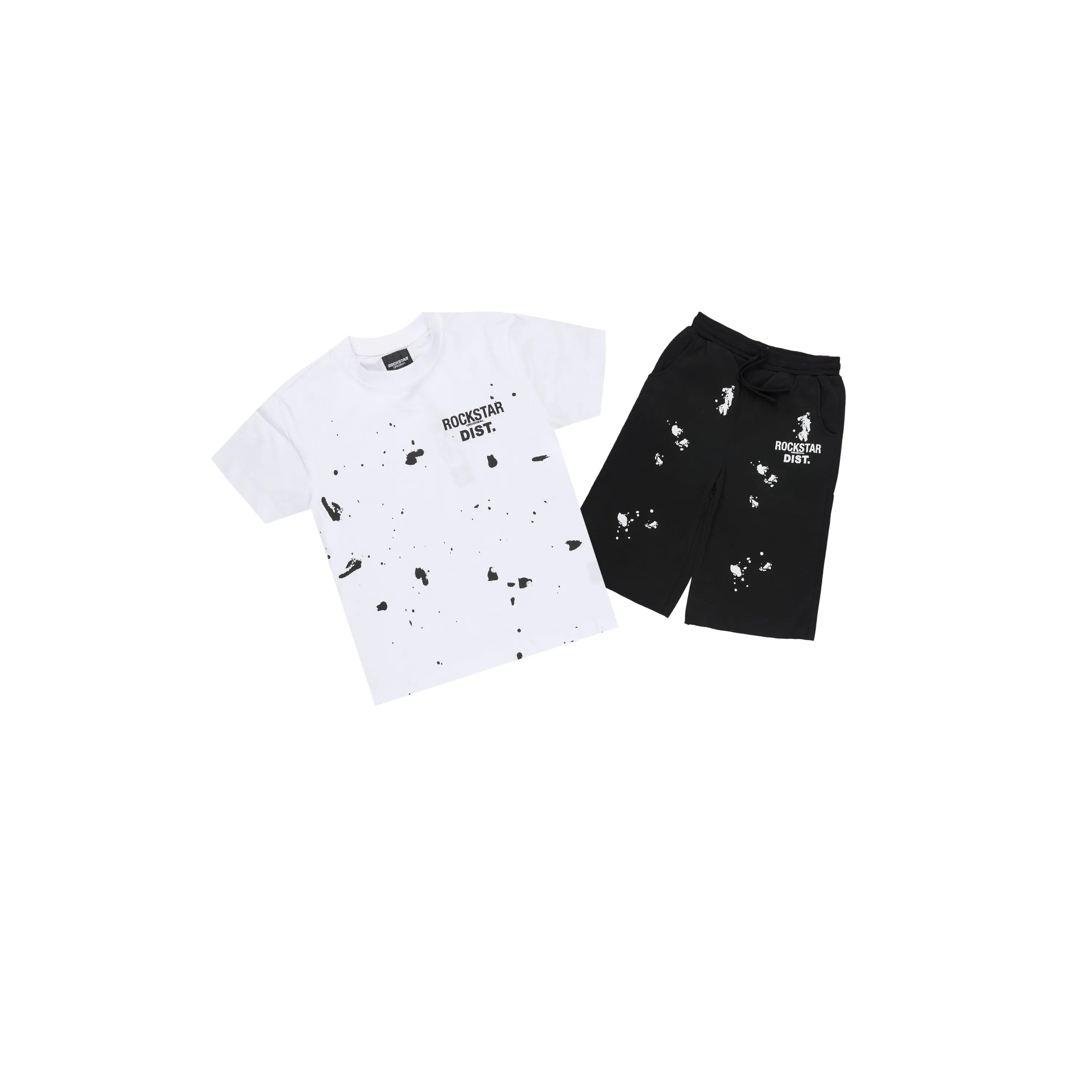 Boys Raffer White/Black T-Shirt Jort Set