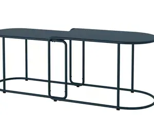 Ikea GRYTSHOLM Nesting Tables, Set of 2 Outdoor Black/Blue Modern Stackable Side Tables – Weather-Resistant Metal Accent Tables for Patio, Balcony, Garden & Indoor Living Spaces