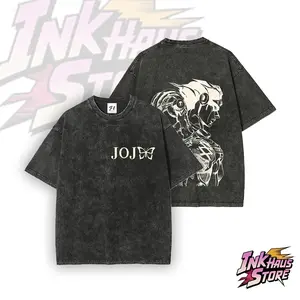 Stand Acid wash tee Star Platinum × Stone Free Graphic JoJo's Bizarre Adventure Vintage Casual Streetwear Gym Thirt