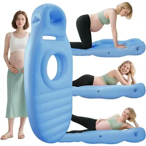 Inflatable Pregnancy Pillow, Full Body Maternity Airbed with Belly and Head Hole for. Best Prone/Side Lying for Pregnant, Includes Air Pump, Blue