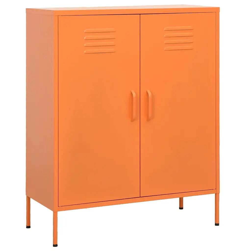 vidaXL Storage Cabinet, File Cabinet for Home, Freestanding Drawer Cabinet with Adjustable Shelves, File Storage, Industrial Style, Orange Steel 336165