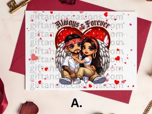 Valentine Greeting Card Set, Custom Latina Greeting cards, Spanish Valentine Day Cards, Hispanic Couple Card , Chicana Woman Valentine Card