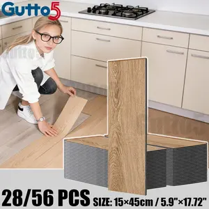 28pcs/56pcs Thick Luxury Vintage Wood Grain Floor Tiles, Self-Adhesive PVC Vinyl Flooring, DIY Removable, Easy Installation, Renovation for Living Room, Bedroom, Hallway