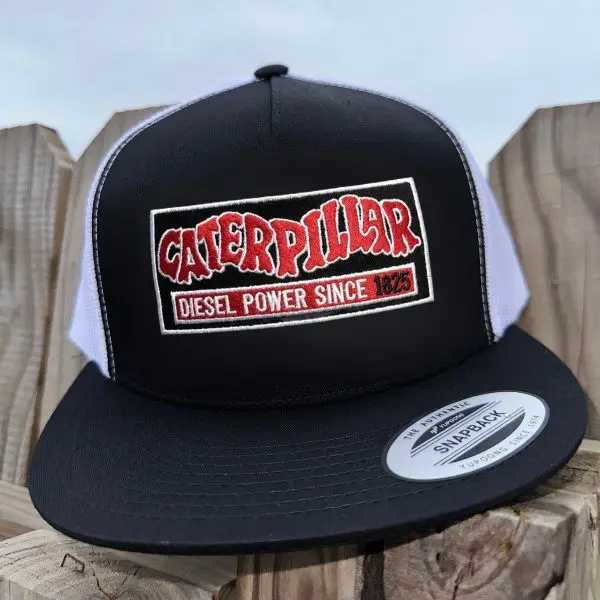 Caterpillar Diesel Trucker Hat | 7 Panel Mesh Snapback Cap Retro |CAT Workwear Cap | Gift for Him
