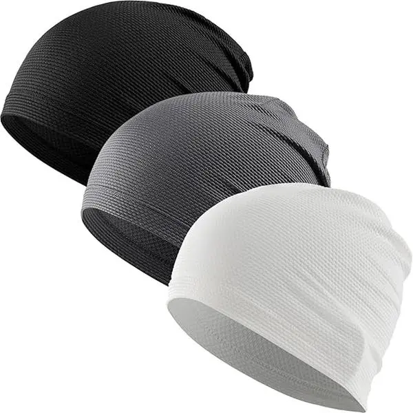 3 Packs Breathable Cooling Skull Cap for Men & Women, Mesh Cooling Moisture-Wicking Quick-Drying & Lightweight for Motorcycle Cycling & Hard Hat