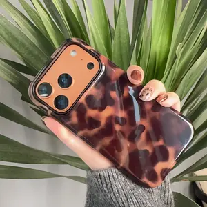 Labzone Leopard Print Magnetic Phone Case for iPhone 17 16 15 14 13 Pro Max Double Layered Protective Cover with MagSafe