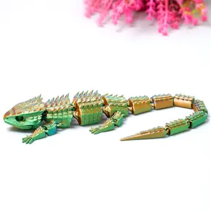3D printed lizard models, flexible joint animal doll statues, home and office desk decorations, holiday surprise gift accessories