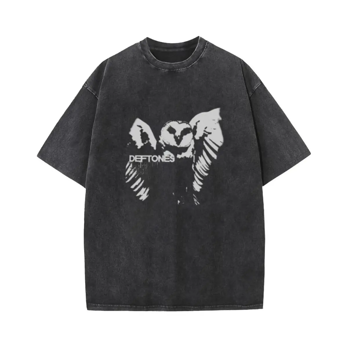 Wayii Women's Retro Limited Oversize Deftones Rock Band Short-Sleeve T-Shirt - Washed Heavyweight Cotton, Breathable Casual Fashion Beach Top, Gothic Gift