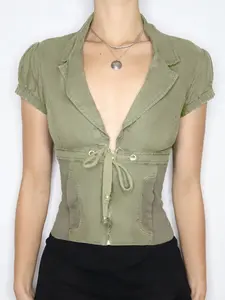 Men's Street Style Slim-Fit Woven Shirt, Casual Fitted Shirt, Fall & Winter Fashion, Zipper Design, Drawstring Detailing, Casual Wear, Casual Elegant Classy