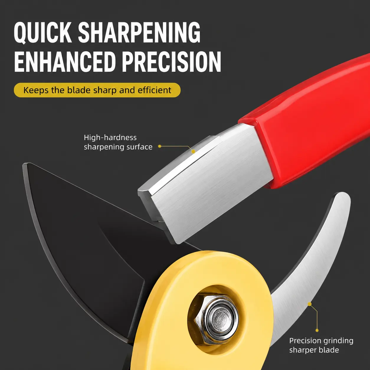 1 Piece Handheld Sharpener, Non-slip Grip Multipurpose Tool for Grinding Pruning Shears, Kitchen Knives, Scissors and Axe Blades