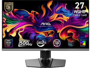 MSI 27" 500 Hz QD-OLED 2560 x 1440(QHD) Gaming Monitor FreeSync (AMD Adaptive Sync) MAG 272QP MAG 272QP QD-OLED X50