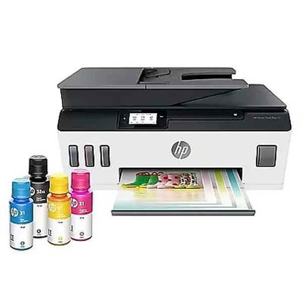 HP Smart Tank Plus 651 Wireless Color All-in-One Cartridge Free Ink Tank Printer, 3 Years of Ink Included (7XV38A)