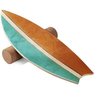 Board Indoor Surfboard Surf Style  Fitness with Wheel for Exercise, Athletic  and Board  - Fun Workout Equipment For , Stability and Improving Core Strength