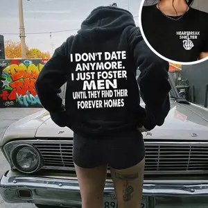 ( TWO SIDE) I JUST FOSTER MEN Black Print Hoodie