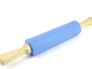 Silicone Rolling Pin for Baking Non-stick Rolling Pin Dough Roller Wooden Handle Kitchen Accessories Pastry Roller Bakeware Utensils