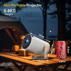 Mini Projector 4K 10000 Lumens 1080p 180° Flexible Angle Portable Home Use with Android TV, WiFi 6, Bluetooth 5.0, USB, HDMI, 3.5mm Ports - Screen