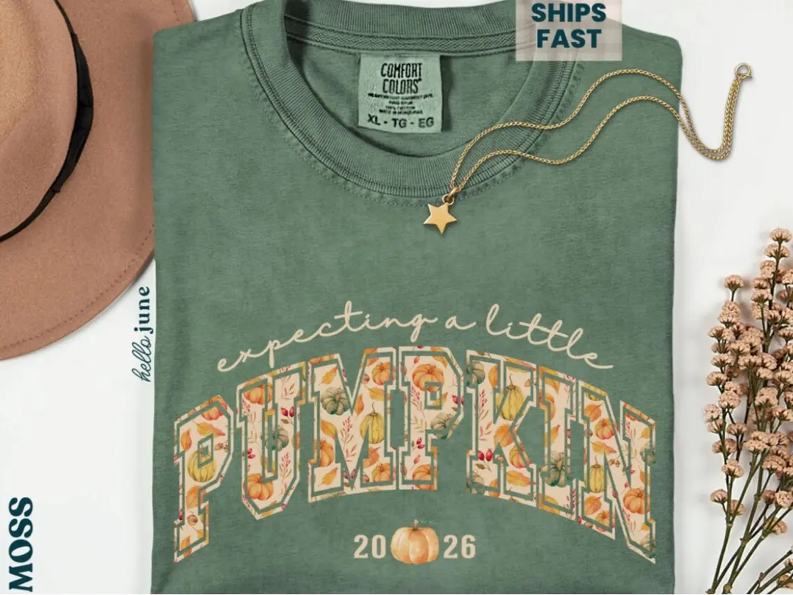 Comfort Colors Expecting A Little Pumpkin Pregnancy Announcement Fall Pregnancy Reveal Shirt Baby Coming Soon Maternity Tee Mom To Be Tee Shirts Momma To Be Gift Autumn Baby