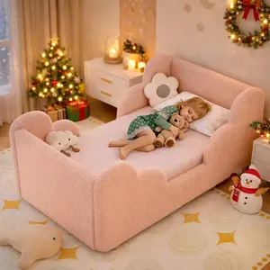 MOPHOTO Toddler Bed Toddler Floor Bed Frame with Rails & Headboard, Standard Crib Size Kids Beds for Ages 3-7 Years Girls and Boys, Montessori Floor Beds(No Mattress)