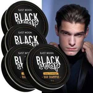 Black Soap for Gray Hair, Gray Coverage Soap, Soap Cover Reverse Gray Hair Bar, Hair Darkening Compressed Soap Bar, 50G Each