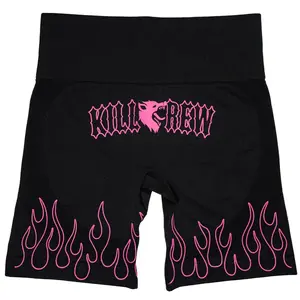 Kill Crew Seamless Flame Biker Shorts Workout Clothes Gym wear, womens gym shorts