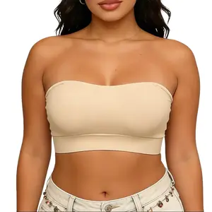 Strapless Bra for Women Comfort Non-Slip Seamless Bandeau Bras Wireless Tube Top Bra Invisible Bralette Womenswear Bridal