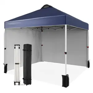 10x10 FT Waterproof Pop Up Canopy, Heavy Duty Tent with 2 Sidewalls Vented Roof, Wheeled Bag & Sandbags for Beach Camping Picnic Party,summerwins summergarden