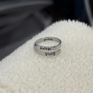 Keep Fvcking Going Ring - Daily Reminder for Motivation & Strength - Spiral Design for Growth & Purpose - Perfect Craftsmanship & Unconditional Love Expression