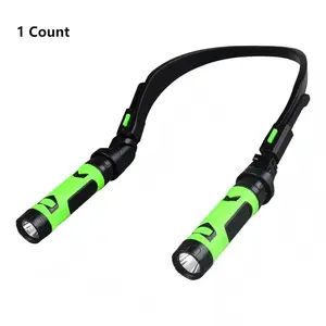 Rechargeable LED Neck Light with Detachable Work Lamp, Dual-Light Reading Study Lamp, Magnetic Emergency Detection Light for Outdoor Camping Gear, Portable Working Lights, Led Flashlights