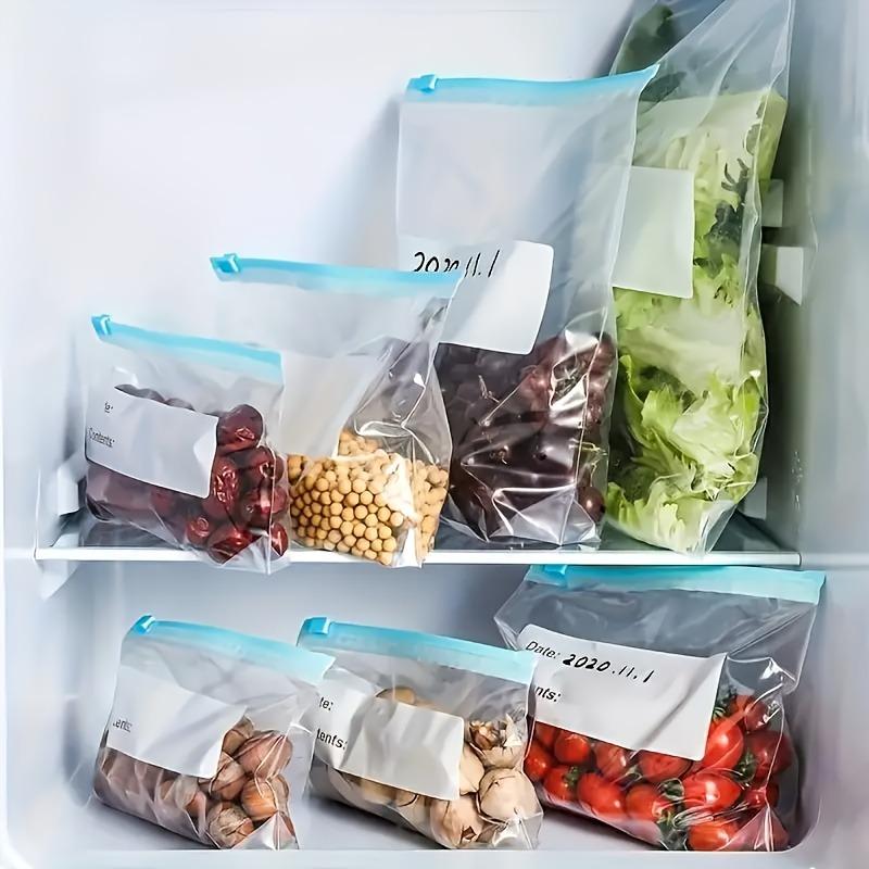 Set of 60 Reusable Storage Bags - Available in 3 Sizes, Zipper Sealed And Leak-Resistant, Ideal for Storing Fruits, Vegetable